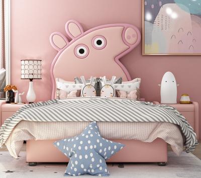 China Latest Design Modern Child Bedroom Furniture Cartoon Kids Luxury Wood Bed Girl's Modern Children's Beds for sale