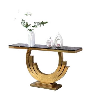 China Modern Marble Console Table (Other) Hotel Living Room Furniture Metal Luxury Hallway Table Adjustable for sale