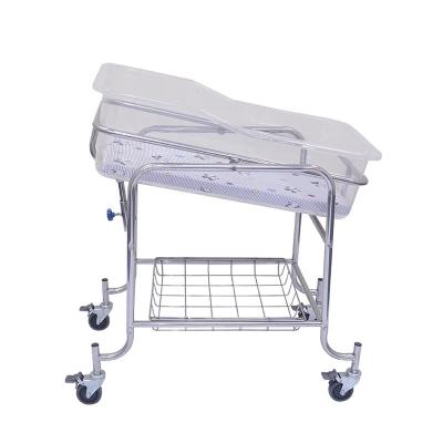 China Factory wholesale price modern single function mobile ABS plastic stainless steel hospital baby cribs for sale