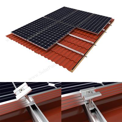 China Aluminum Solar PV Mounting System Tile Roof Brackets Tile Rooftop Solar Mounting Hook for sale