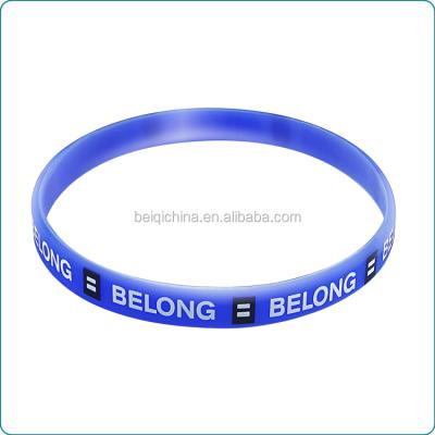 China Customizable 0.5 inch silicone printed wristbands for sale