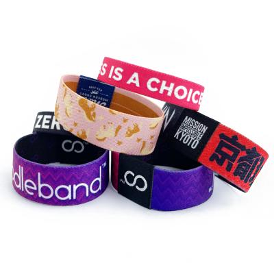 China Polyester Artificial Wide Stretch Personalized Wrist Band, Fabfic Elastic Wristband for sale