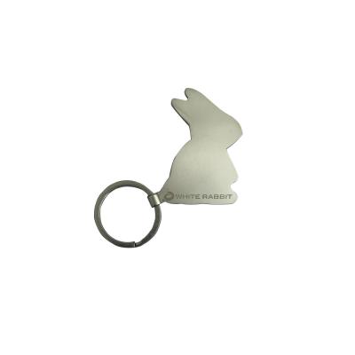 China Decorations/Gifts/Souvenirs Metal Rabbit Shape Key Chain With Laser Company Logo for sale