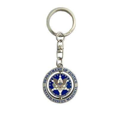 China Decorations / Gifts / Souvenirs Metal Engraved Double Sided Logo Rotating Keychain for sale