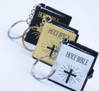 China Digital Photo Key Chain Mini Bible Keychain Pendant Catholic Accessories Holy Bible for sale