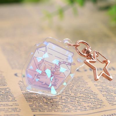 China Business Promotional Gift Holographic Clear Acrylic Key Chain for sale