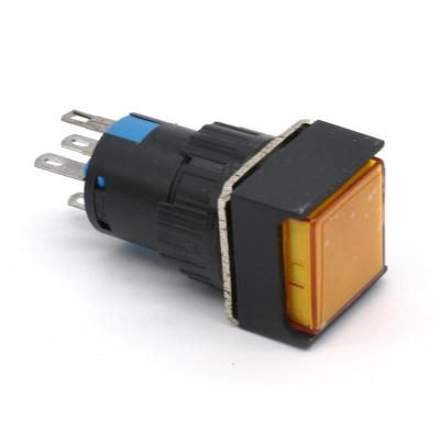 China High quality iehc LAY90 series 16mm plastic illuminated square push button switch with LED light for sale