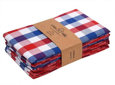 China QUICK DRY Organic Cotton Linen Blend Yarn-Dyed Tea Towel Kitchen Cleaning Cloth Solid Colored Dish Towel for sale