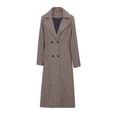 China High Fashion Windproof Winter Thick Control Women's Wool Double Breasted Coat For Woman for sale