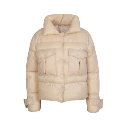 China Eco-friendly custom recycle padding lining lady woman bubble coat cream stripper jacket mujer wholesale OEM for sale