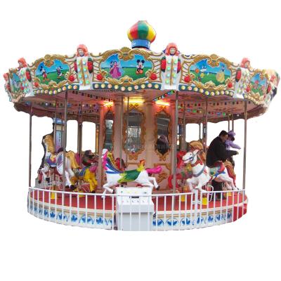 China exterior & Indoor Playground Amusement Rides Park Amusement Equipment Under Drive Motor 16 Seats Amusement Park Carousel for sale