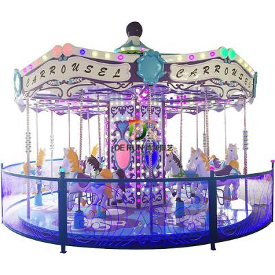 China 2021 Outdoor Carousel Rides Amusement Park Rides Luxury 16 Seats Carousel for sale