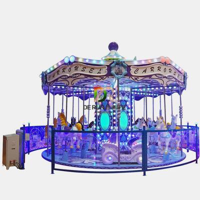 China Fairground Attraction Amusement Park Carousel Horses Rides Mini Small Kids Carousel For Sale for sale