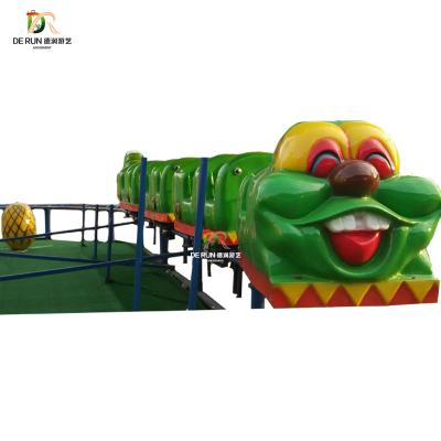 China FRP& Playground Amusement STEEL Worm Train Track Rides Games Roller Coaster for sale