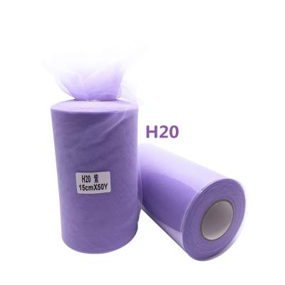 China Sheer 48 colors 15cm 50yards Lavender color mesh fabric for tulle roll 100 yards glitter tulle roll tulle for sale