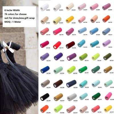 China Sheer Customizable 6 inch Polyester 78 Colors 100Yards 25Yards TUTU Tulle Fabric Tulle Rolls For Wedding Supplies Baby Skirts Dresses for sale