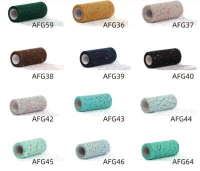 China 64 Pure Colors Gently Shimmer For Shinny Start Dot Sequins Tulle Sequins Fabric For Woman Dress Tulle Embroider African for sale