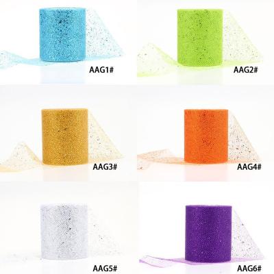 China 10 Pcs Sheer Running Shiny Glitter Tulle Craft Fabric Sequin Tulle Rolls Fabric Making Glitter Tulle Rolls Rolls for sale