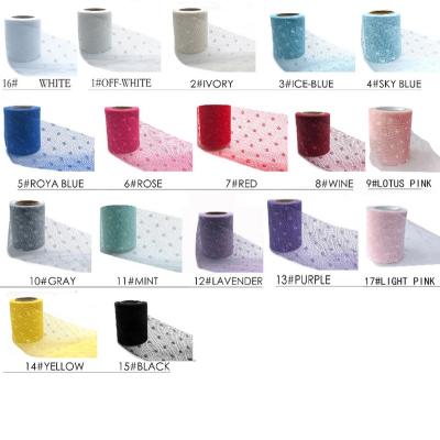 China Hot Selling 7.5CM Sheer Soft Light Weight Woven Jacquard Tulle Breathable Fabric With Small Polka Dots For Summer Clothe for sale