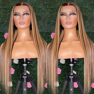 China Body Wave 180 200% Hd Density Lace Front Wig Pre Plucked Highlight Hair Preplucked Closure Wigs For Women Transparent Lace Frontal Wig for sale