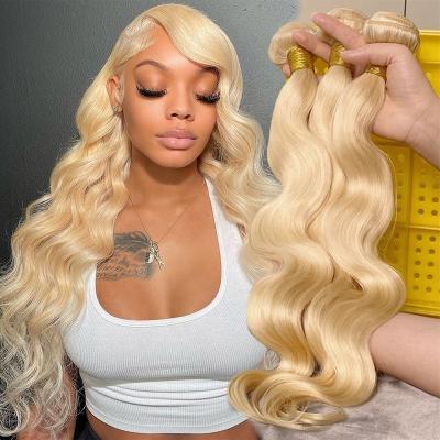 China Body Wave Best Selling Blonde Virgin Hair Weave Bundles Seller, Brazilian Hair 613 Raw Unprocessed Human Hair Bundles 100% for sale