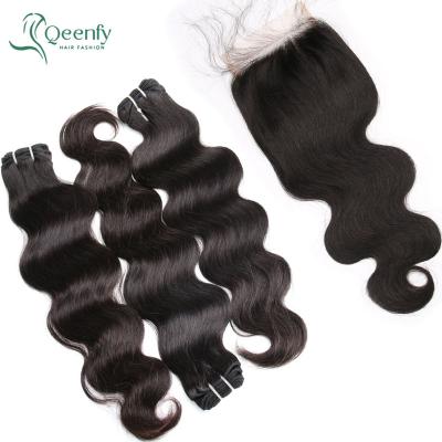 China Wholesale 12A Curly Curly Cuticle Aligned Virgin Remy Human Hair Mink Brazilian Hair Body Wave 3 Bundles With Lace Closure for sale