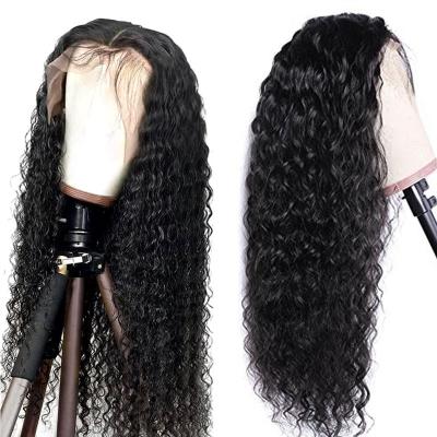 China Free Sample Virgin Indian HD Glueless Water Wave Full Body Wave 13*4 Lace Front Human Hair Wigs Transparent Lace Wig With Baby Hair for sale