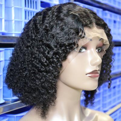 China Wholesale Curly Bob Wigs Kinky Curly Human Hair Full Lace Front Wig For Black Women Short Curly Lace Hair Wig Vendor Peruvian Hair for sale