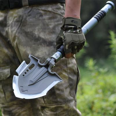 China Multifunctional Folding Ice Rising Fishing Shovel Shovel With Handle Military Survival Kit for sale