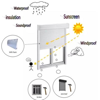 China Indoor Grill Handle Security Soundproof Basement Bi-Fold Window Roller Shutter for sale