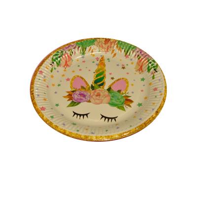 China Biodegradable Gold Foil Paper Plate 6 Count Touch Of Color Paper Table Covers for sale