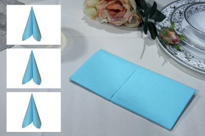 China Romantic Blue 40x40 Napkin , Premium 50-70gsm Paper Cocktail Napkins for sale