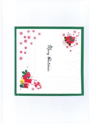 China Disposable Christmas Paper Serviettes , SGS 1.27*3.4m Kitchen Napkins Paper for sale