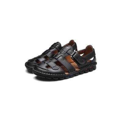 China Outdoor Men's Genuine Leather Summer Deodorization Breathable Sandals With Anti-slippery for sale