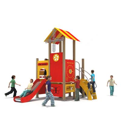 China Grow children's outdoor sports capacity playground equipment PE panel series design non-standard equipment with plastic slides PE non-standard panel for sale