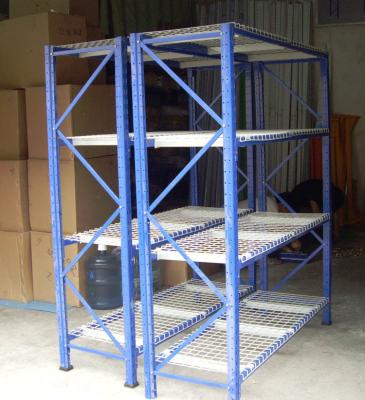 China Medium Duty adjustable shelf racking systems Wire Mesh with Support  Bar for sale