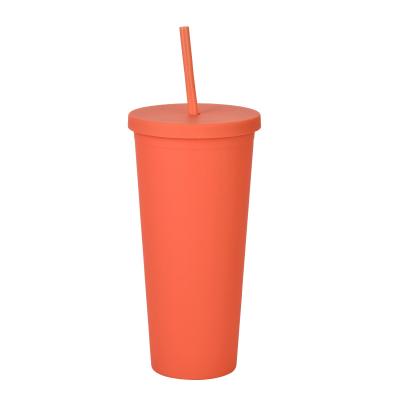 China Factory Hot Selling Viable Double Wall Plastic Acrylic Straw Sippy Cup Sippy Cup With Straw for sale