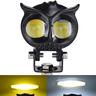 China Moto Owl Motorcycle LED Mini Driving Light Yellow White Car 3