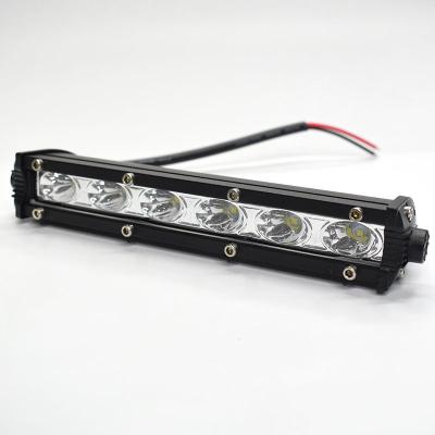 China JALN7 ATV Motorcycle LED Spotlight 18W 6LED 7Inch 12V 24V Mini Single Row Led Bar Strip Lamp Bulb For Car Truck Tractor Boat for sale