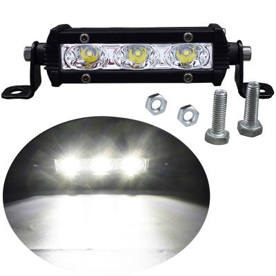 China ATV JALN7 4 Inch 9W 3LED Spotlight Bar Strip Lamp Bulb 12V 24V Mini Single Row Led Motorcycle LED Light For Car Truck Tractor Boat for sale