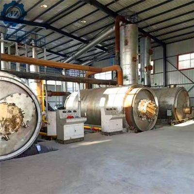 China 10 Ton Scrap Tire Rubber Recycling Pyrolysis Production Line To Furnace Oil for sale