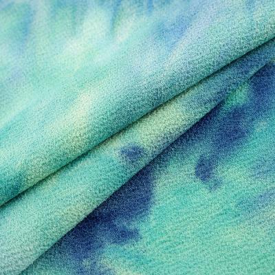 China Premium Stretch Dress Crepe Fashion Color Polyester Spandex Tie Dye Fabric ity Textile Shrink-Resistant for sale