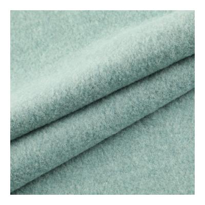 China Shrink-resistant imitation rabbit furry single brush dyed soft coat hacci knit poly rayon spandex fabric for sale