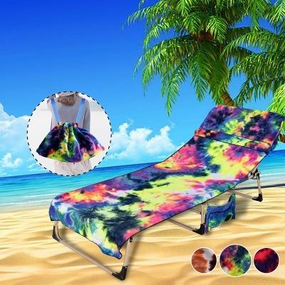 China Superfine Fiber Pool Chair Towel with Side Pockets Microfiber Chaise Lounge Towel Cover for Sun Lounger Pool Sunbathing Garden Beach for sale