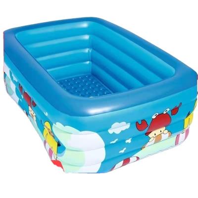 China There Seats Rectangular Dollarmax There Seats Rectangular Swimming Pool For Kids , Kids Inflatable Portable Folding Pool for sale