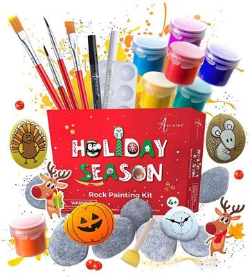 China Amazon Rock 2020 Hot Selling Rock Painting Kit For Kids - Includes Rocks and Waterproof Paint for sale