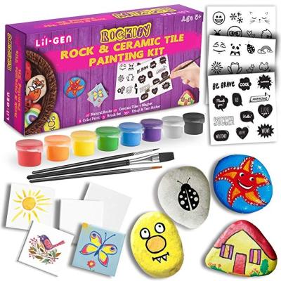 China Amazon Rock 2020 Hot Selling Rock Painting Kit For Kids - Includes Rocks and Waterproof Paint for sale