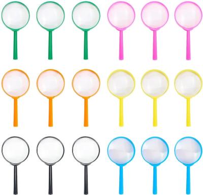 China Wholesale Cheap Colorful Acrylic Magnifying Glass Widely Used For Children 60mm Magnifier Plastic Toys for sale