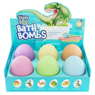 China Hatching Bathbomb Cute Dinosaur Egg with Surprise Toy Inside Bath Bomb for Kids for sale