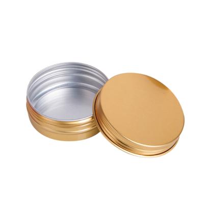 China Customized packaging original modern luxury 60g metal medicine round aluminum pot jar gold empty box with screw lid for sale